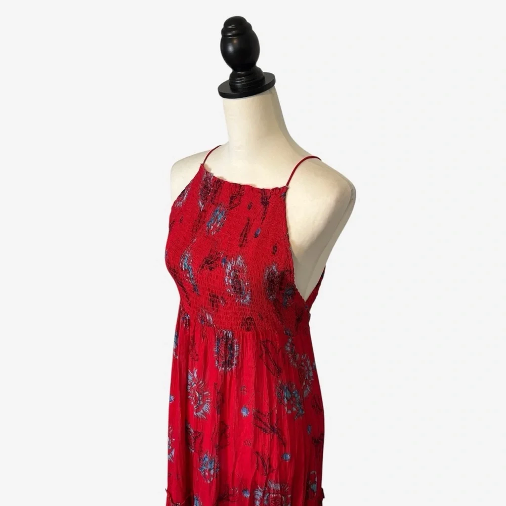 Free People Intimately Red Garden Party Floral Tiered Maxi Dress - Picture 3 of 15